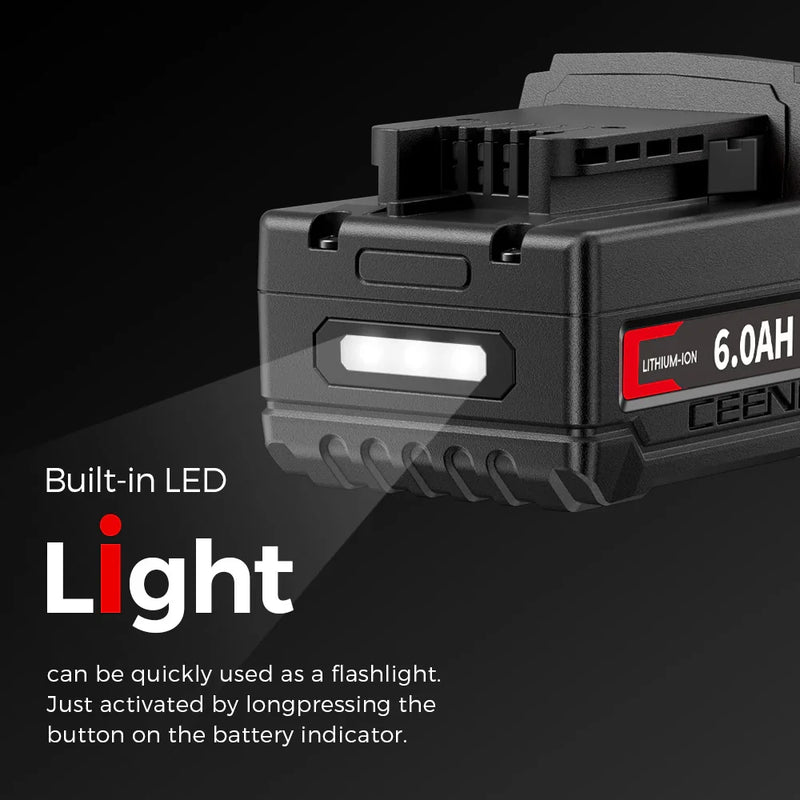 Ceenr 6.0Ah Battery For Milwaukee 18V | Replacement Model M 18, with LG Battery Cell (INR18650HG2) - Triple-Batteries