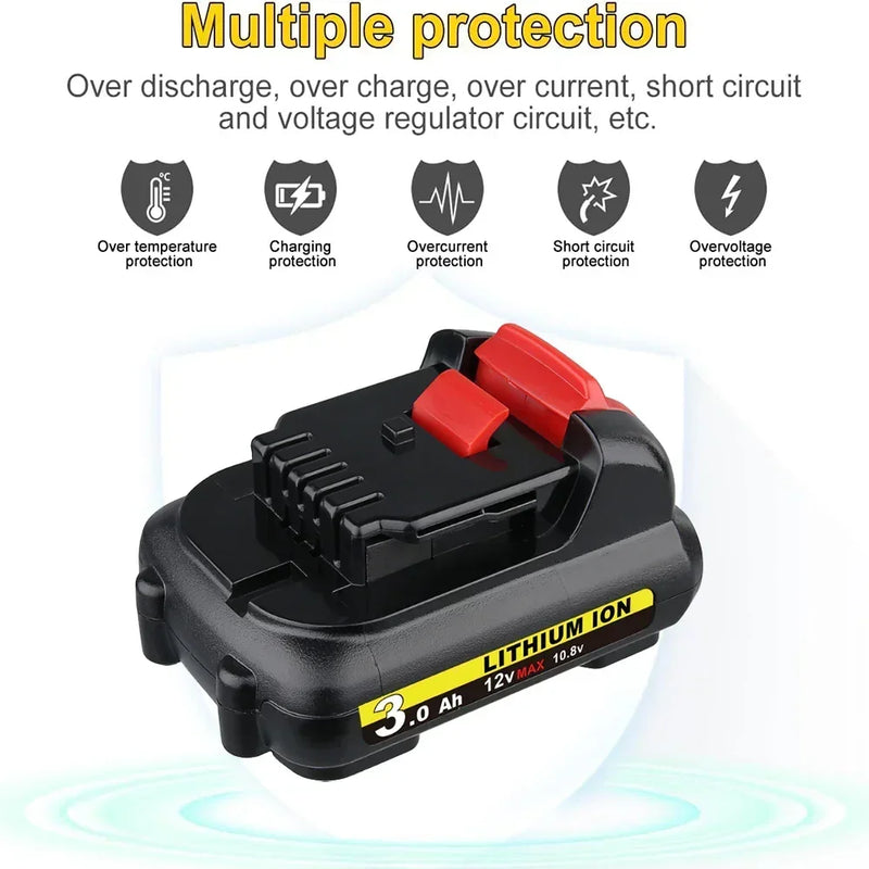 For Dewalt 12V Battery Replacement | DCB120 DCB123 DCB127 3.0Ah Li-ion Battery 2 Pack | clearance - Triple-Batteries
