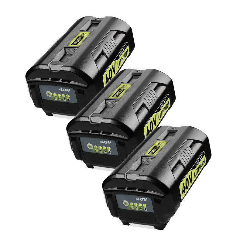 For Ryobi 40V Battery 8.0Ah replacement | OP4026 LITHIUM-ION Battery With led indicator 3 Pack - Triple-Batteries