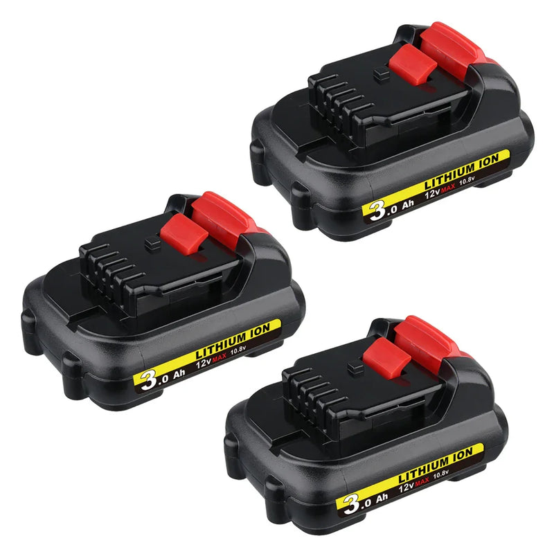 For Dewalt 12V Battery Replacement | DCB120 DCB123 DCB127 3.0Ah Li-ion Battery 3 Pack - Triple-Batteries