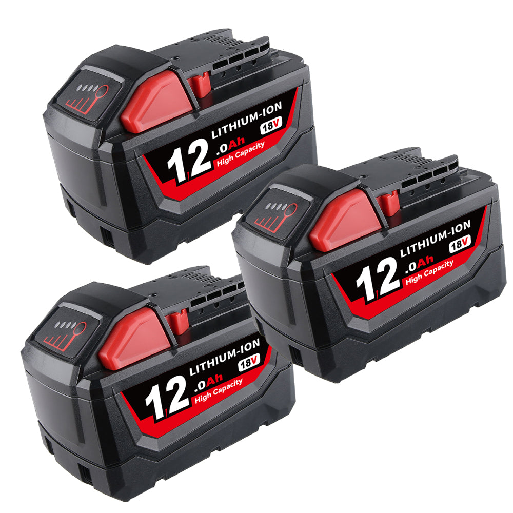 12.0Ah For Milwaukee 18V Battery Replacement 48-11-1811 | M18 Li-ion Battery 3 Pack
