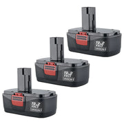 For Craftsman C3 19.2V 4.8Ah Battery Replacement | 130279005 Black Battery 3 Pack - Triple-Batteries