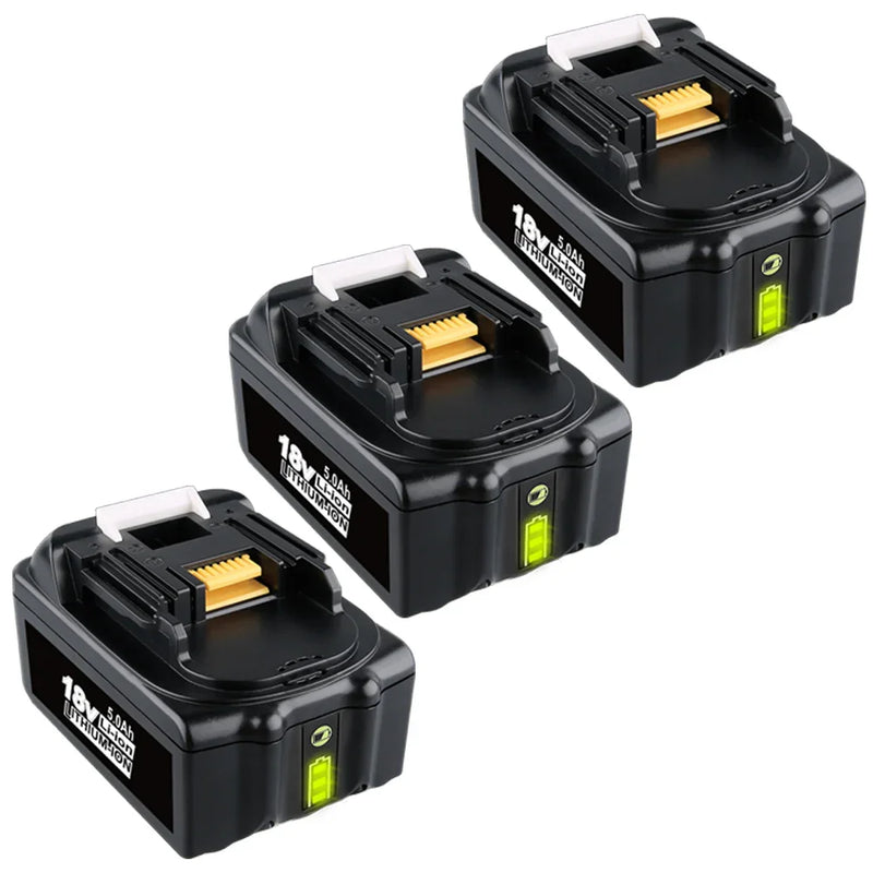 3 Pack For Makita 18V Battery Replacement | BL1850B 5.0Ah Li-ion Battery With LED Indicator I BL1840 BL1850 BL1830 - Triple-Batteries
