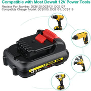 For Dewalt 12V Battery Replacement | DCB120 DCB123 DCB127 3.0Ah Li-ion Battery 2 Pack | clearance - Triple-Batteries