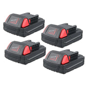 For Milwaukee M18 Battery Replacement | 18V XC 3.0Ah Li-Ion Battery 4 Pack - Triple-Batteries