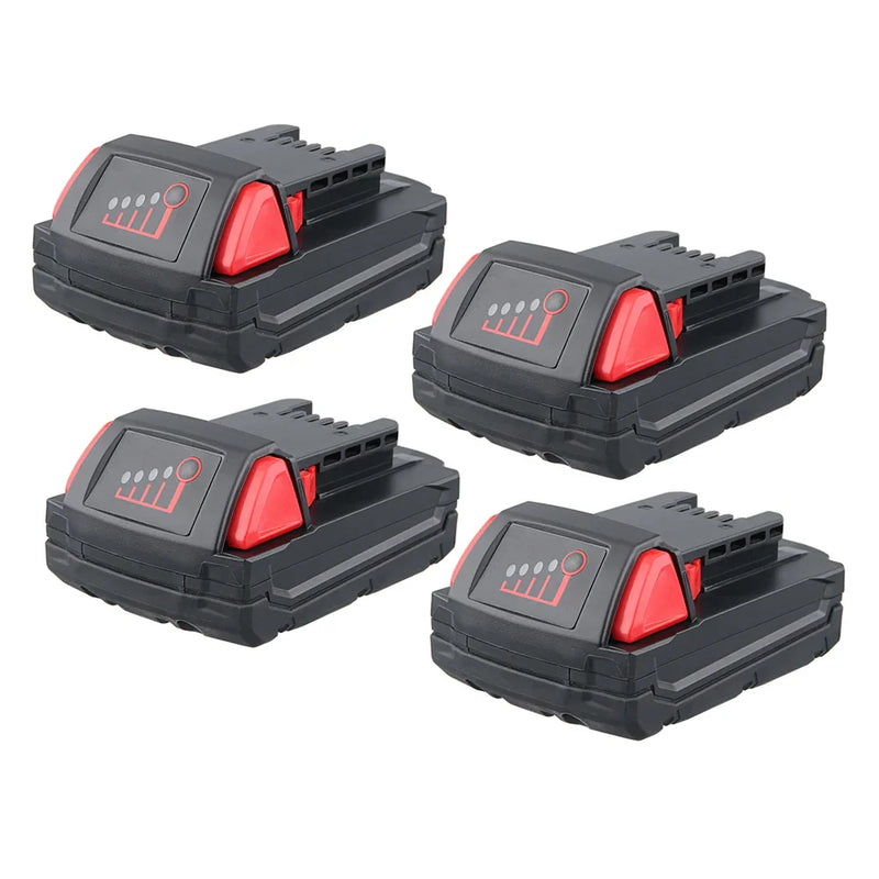 For Milwaukee M18 Battery Replacement | 18V XC 3.0Ah Li-Ion Battery 4 Pack - Triple-Batteries