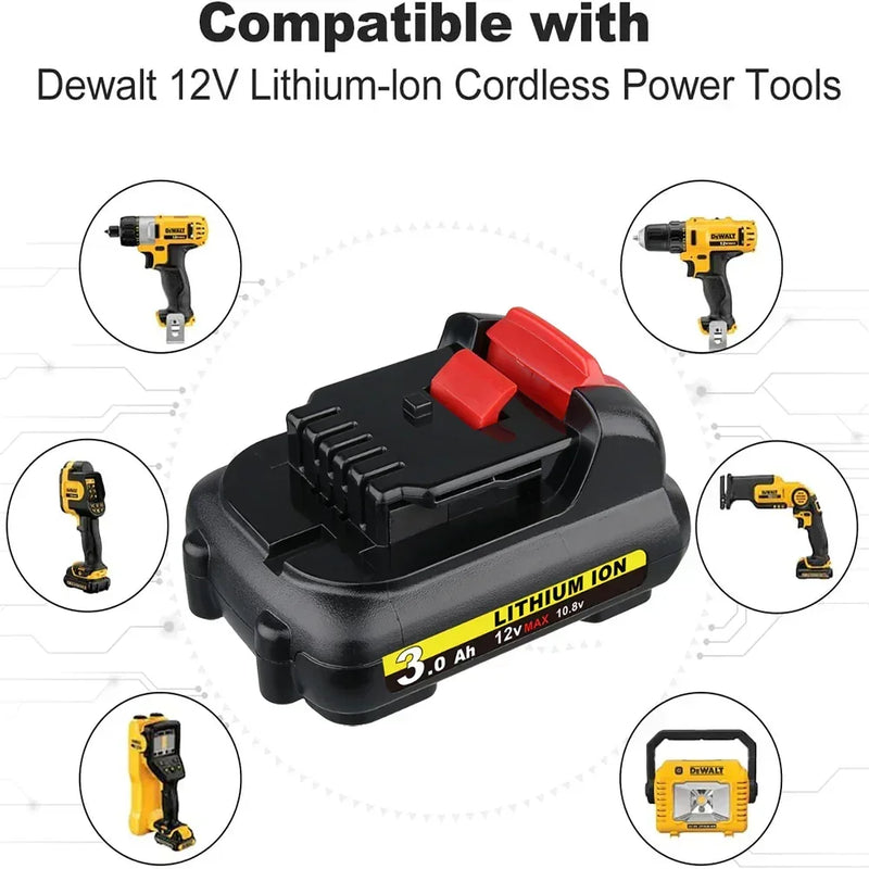 For Dewalt 12V Battery Replacement | DCB120 DCB123 DCB127 3.0Ah Li-ion Battery 2 Pack | clearance - Triple-Batteries