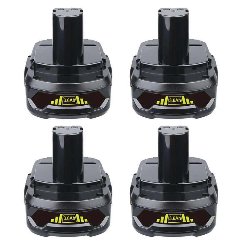 3.6Ah For Ryobi P102 Battery Replacement | 18V Li-Ion Battery 4 Packs - Triple-Batteries