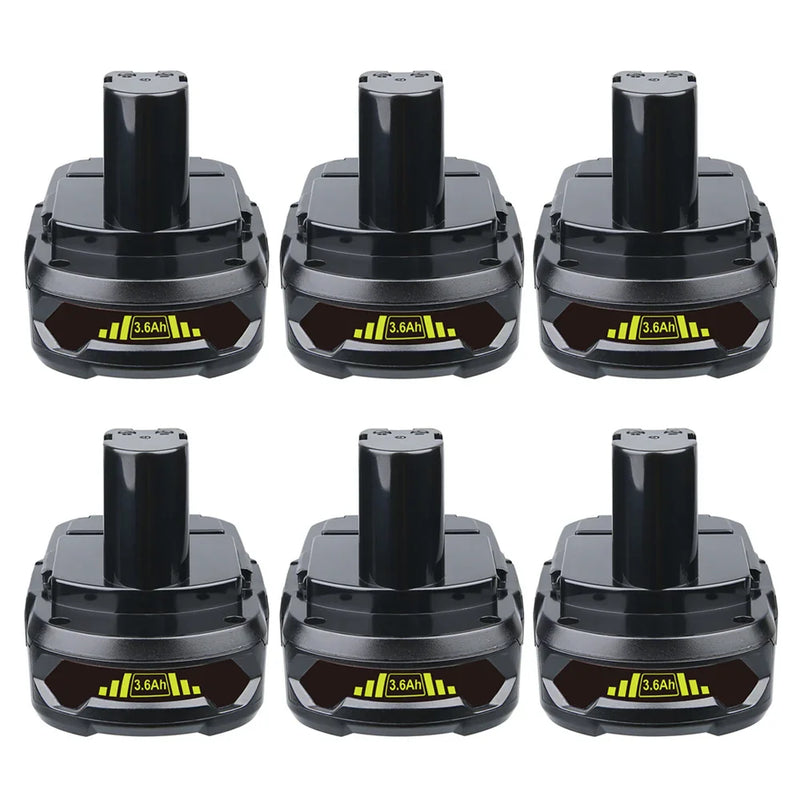 3.6Ah For Ryobi P102 Battery Replacement | 18V Li-Ion Battery 6 Packs - Triple-Batteries