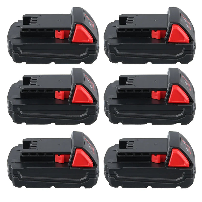 For Milwaukee M18 Battery Replacement | 18V XC 3.0Ah Li-Ion Battery 6 Pack - Triple-Batteries