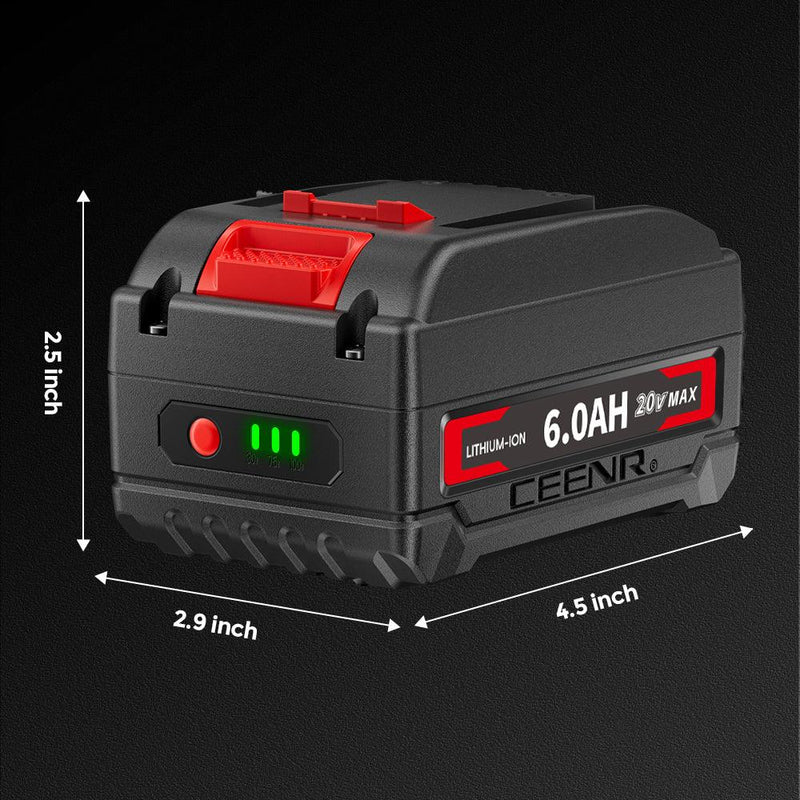 Ceenr 6.0Ah Battery For Worx 18V(20V Max) 4 Pack | Model WA3520, with LG Battery Cell (INR18650HG2) - Triple-Batteries