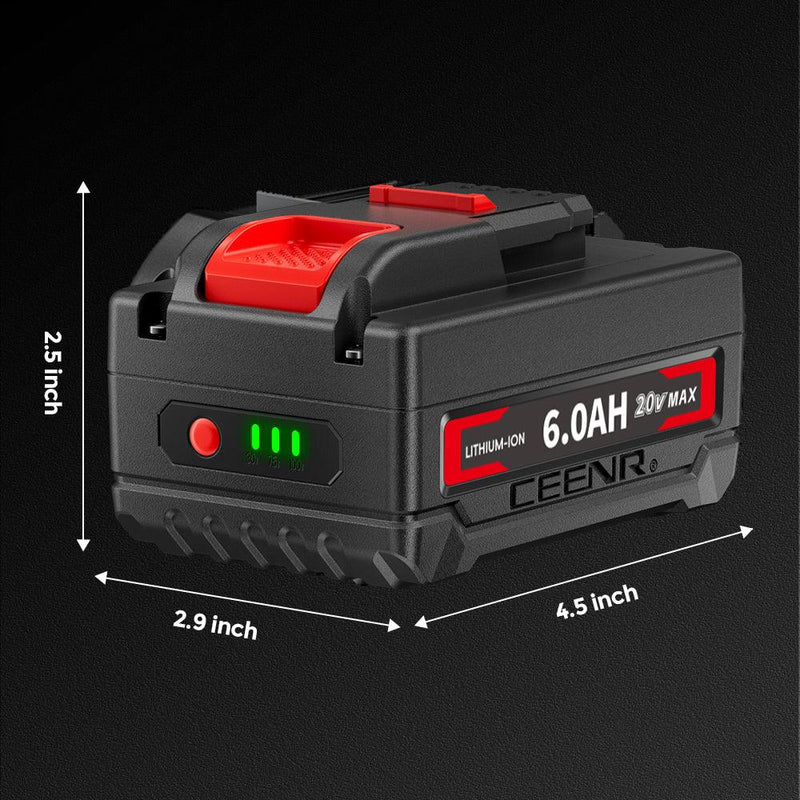 Ceenr 6.0Ah Battery For Worx 18V(20V Max) | Model WA3408, with LG Battery Cell (INR18650HG2) - Triple-Batteries