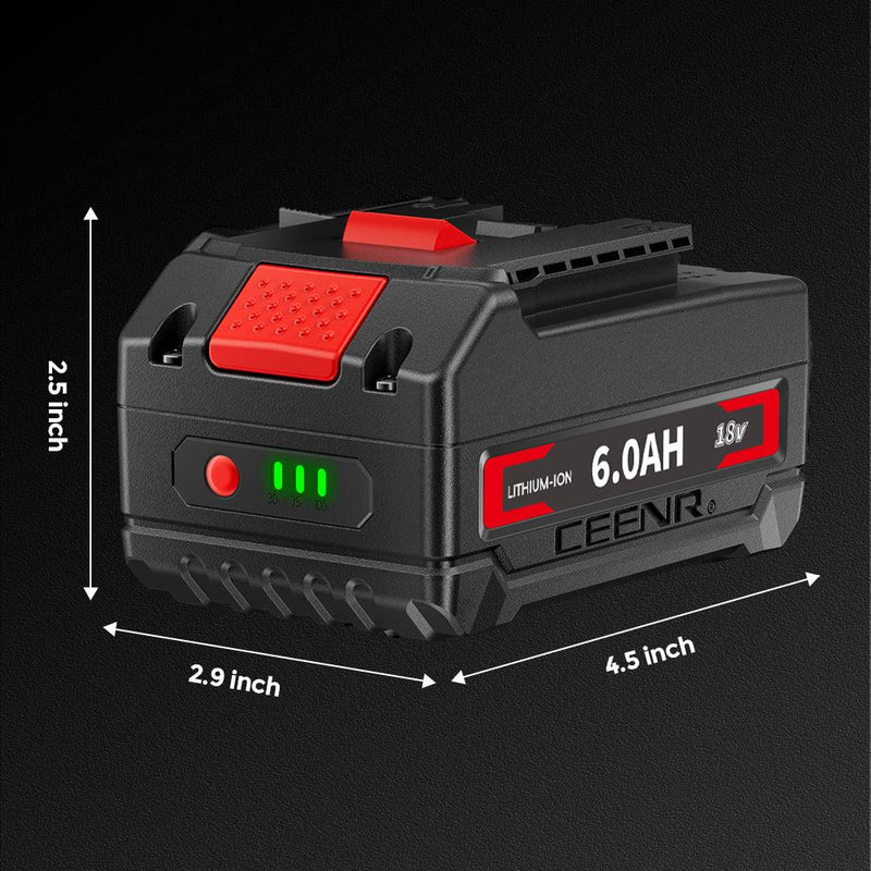 Ceenr 6.0Ah Battery For Bosch 18V 2 Pack | Replacement Model BAT610G, with LG Battery Cell (INR18650HG2) - Triple-Batteries