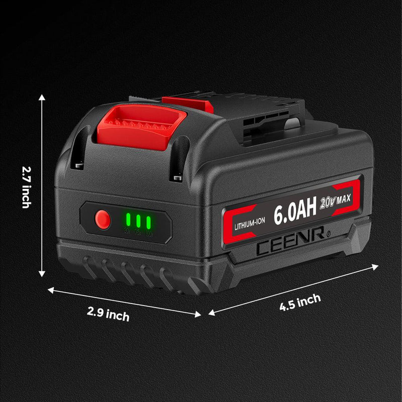 Ceenr 6.0Ah Battery for DeWalt 18V(20V Max) 4 Pack | Replacement Model DCB200, with LG Battery Cell (INR18650HG2) - Triple-Batteries