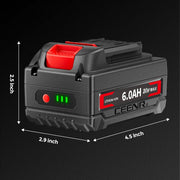 Ceenr 6.0Ah Battery For Worx 18V(20V Max) | Model WA3551, with LG Battery Cell (INR18650HG2) - Triple-Batteries