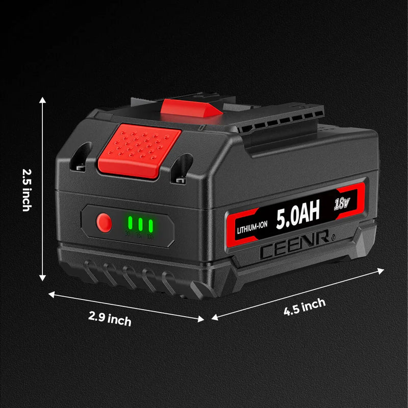 Ceenr 5.0Ah Battery For Bosch 18V 2 Pack | Replacement Model BAT610G - Triple-Batteries