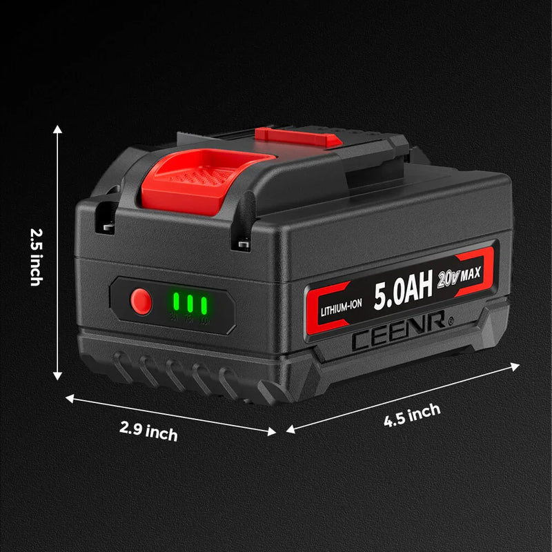 Ceenr 5.0Ah Battery For Worx 20V Max 2 Pack | Model WA3551 - Triple-Batteries