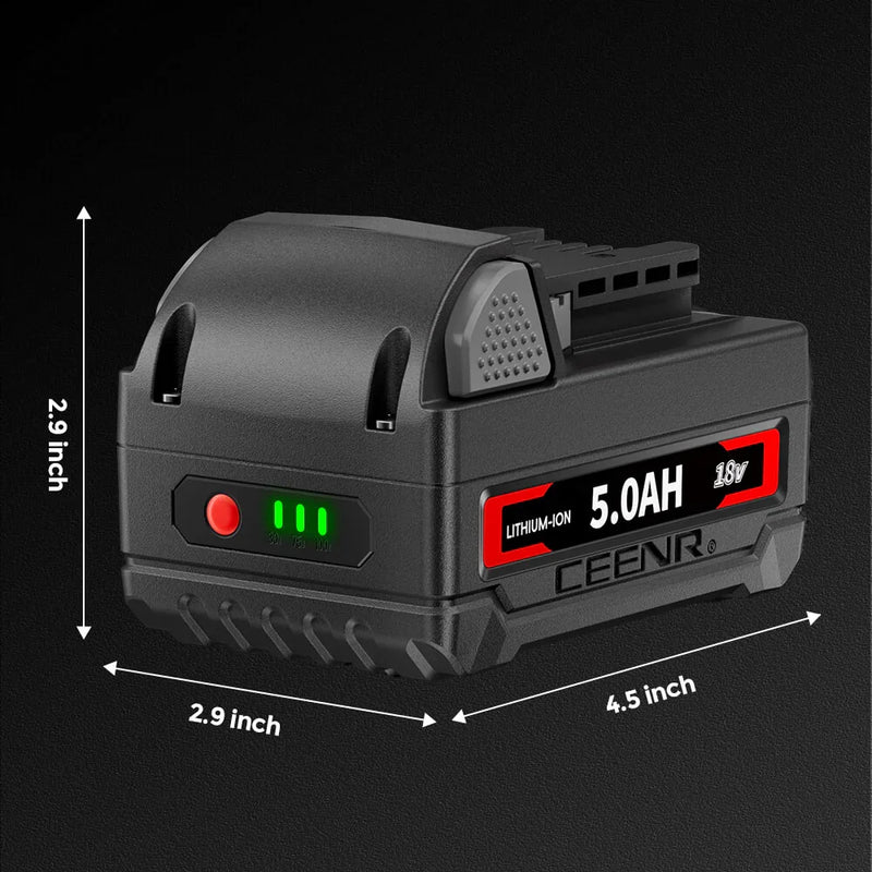 Ceenr 5.0Ah Battery For Milwaukee 18V 2 Pack | Replacement Model - Triple-Batteries