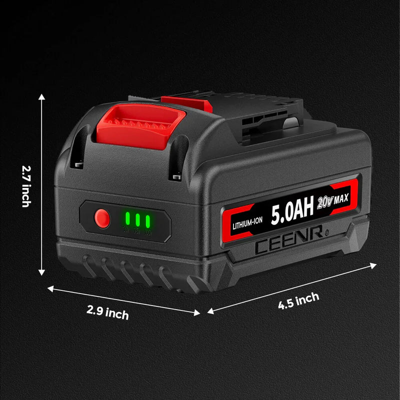 Ceenr 5.0Ah Battery For DeWalt 18V(20V Max) | Replacement Model DCB200 - Triple-Batteries