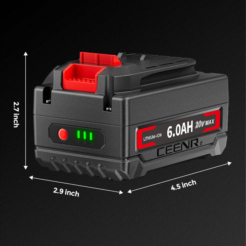 Ceenr 6.0Ah Battery For Craftsman 18V(20V Max) | Replacement Model V20, with LG Battery Cell (INR18650HG2) - Triple-Batteries