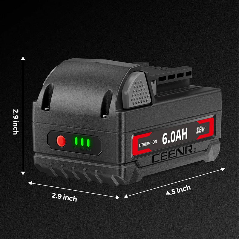 Ceenr 6.0Ah Battery For Milwaukee 18V | Replacement Model M 18, with LG Battery Cell (INR18650HG2) - Triple-Batteries