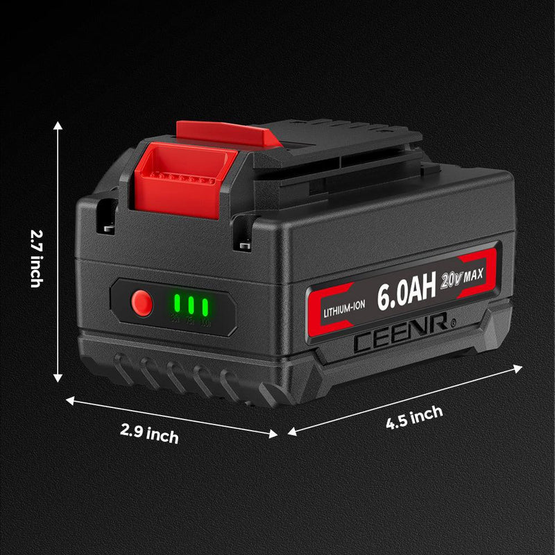 Ceenr 6.0Ah Battery For Porter Cable 18V(20V Max) 2 Pack | Replacement Model PCC685, with LG Battery Cell (INR18650HG2) - Triple-Batteries