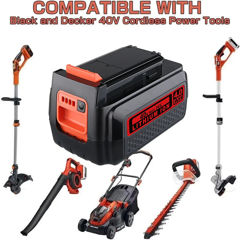 2 Pack For Black and Decker 40V LBXR36 Battery Replacement | 4.0Ah Li-ion Battery - Triple-Batteries