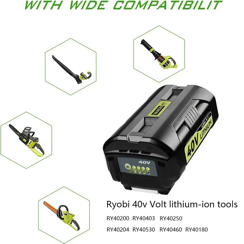For Ryobi 40V Battery 8.0Ah replacement | OP4026 LITHIUM-ION Battery With led indicator 4 Pack - Triple-Batteries