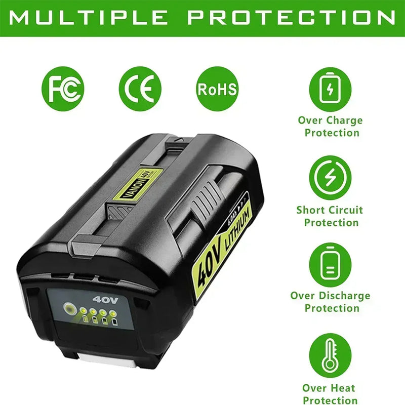 For Ryobi 40V Battery 8.0Ah replacement | OP4026 LITHIUM-ION Battery With led indicator 4 Pack - Triple-Batteries