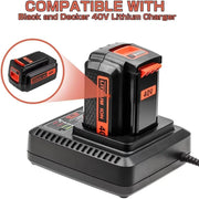 2 Pack For Black and Decker 40V LBXR36 Battery Replacement | 4.0Ah Li-ion Battery - Triple-Batteries