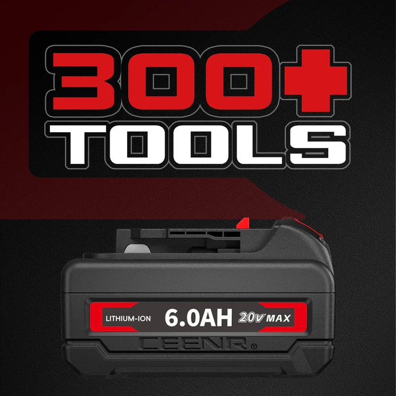 Ceenr 6.0Ah Battery for DeWalt 18V(20V Max) 4 Pack | Replacement Model DCB200, with LG Battery Cell (INR18650HG2) - Triple-Batteries