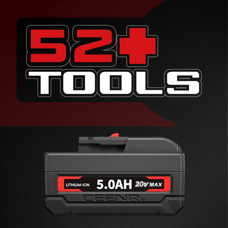 Ceenr 5.0Ah Battery For Worx 20V Max 4 Pack | Model WA3551 - Triple-Batteries
