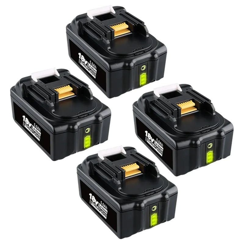 4 Pack For 18V 5Ah Makita BL1850B battery replacement & 4-port 18V Li-ion charger DC18SF For 14.4V-18V battery | clearance - Triple-Batteries