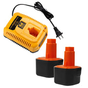 2 PackFor Dewalt 9.6V Battery Replacement | DC9062 4.8Ah Ni-MH Battery + DC9310 Charger For 7.2V-18V XRP Ni-Cd & Ni-Mh Battery - Triple-Batteries