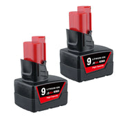 2 Pack 12V 9.0Ah For Milwaukee M12 Li-ion Replacement Battery | clearance - Triple-Batteries