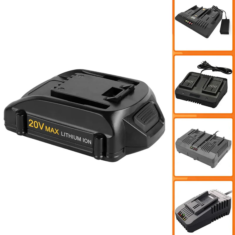 For Worx 20V MAX Battery Replacement | WA3520 8.0Ah Li-ion Battery - Triple-Batteries