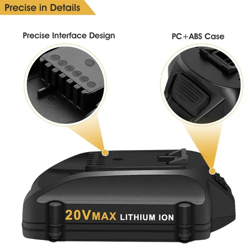 For Worx 20V MAX Battery Replacement | WA3520 8.0Ah Li-ion Battery - Triple-Batteries