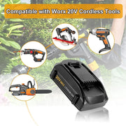 For Worx 20V MAX Battery Replacement | WA3520 8.0Ah Li-ion Battery 4 Pack - Triple-Batteries