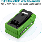 For GreenWorks 40V 8.0Ah Battery Replacement | Lithium Battery 29472 29462 Battery For GreenWorks 40V G-MAX Power Tools 2 PACK - Triple-Batteries