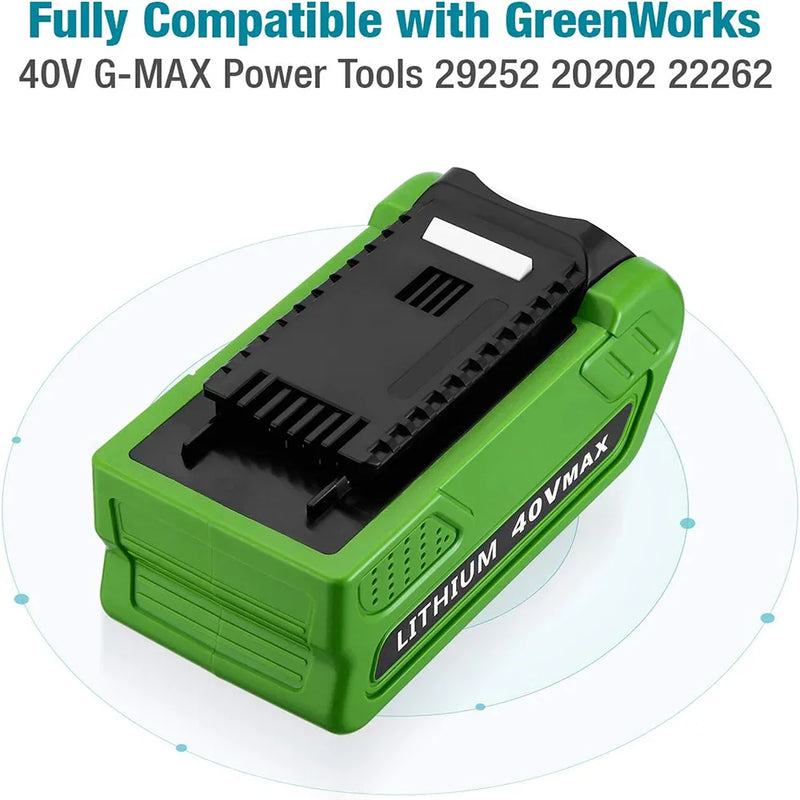 For GreenWorks 40V 8.0Ah Battery Replacement | Lithium Battery 29472 29462 Battery For GreenWorks 40V G-MAX Power Tools 2 PACK - Triple-Batteries