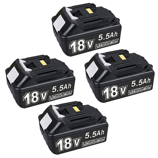 4 Pack For 18V 5.5Ah Makita BL1850 battery replacement & 4-port 18V Li-ion charger DC18SF For 14.4V-18V battery - Triple-Batteries