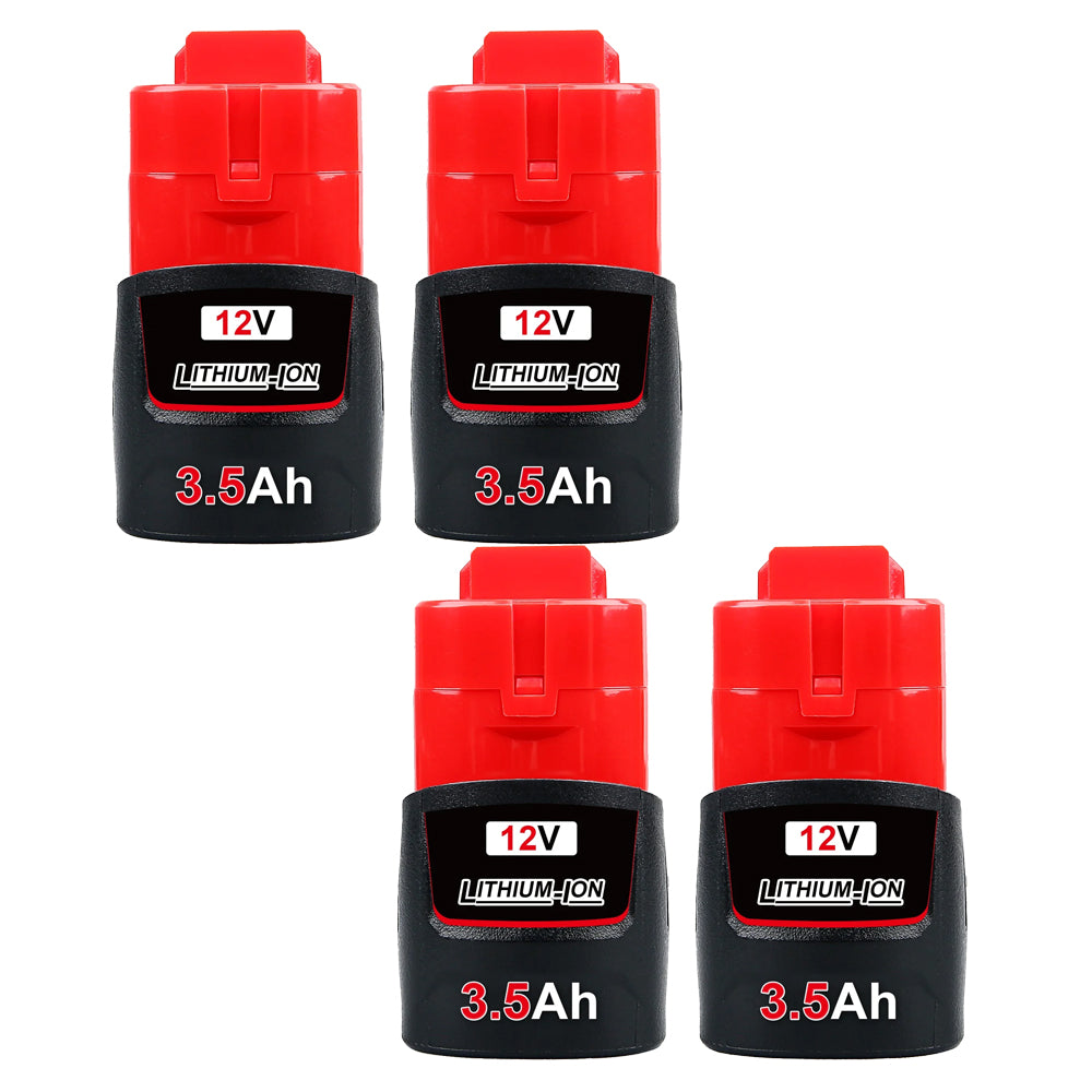 For Milwaukee M12 12V Battery Replacement | Upgraded to 3.5Ah Li-ion Battery 4 Pack | clearance