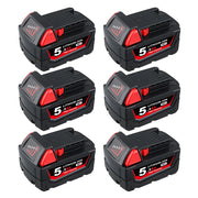 For Milwaukee M18 18V 5.5Ah XC Li-ion Battery Replacement | 6 Pack - Triple-Batteries