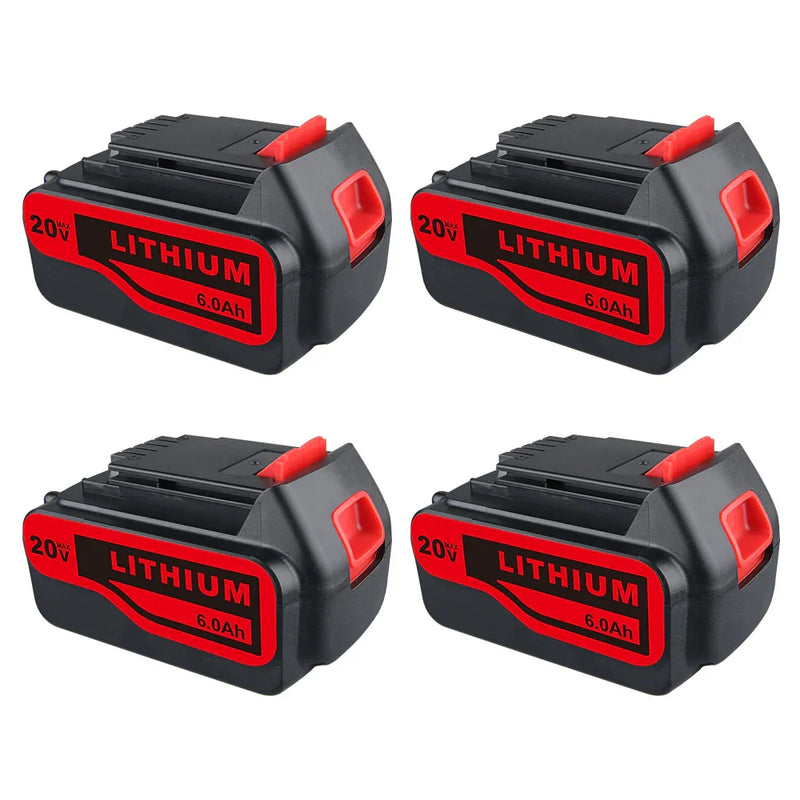 4 Pack For Black and Decker LB2X4020 20V 6.0Ah Battery | LBXR20-OPE LBXR20 LBX20 Lithium Battery | clearance - Triple-Batteries