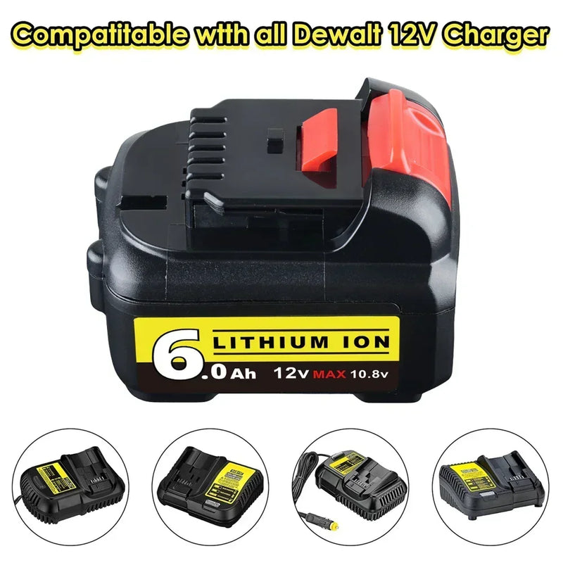 For Dewalt 12V Battery Replacement | DCB120 DCB123 DCB127 6.0Ah Li-ion Battery 8 Pack - Triple-Batteries