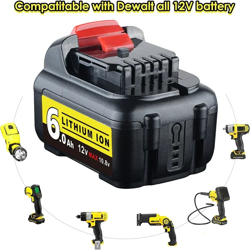 For Dewalt 12V Battery Replacement | DCB120 DCB123 DCB127 6.0Ah Li-ion Battery 8 Pack - Triple-Batteries