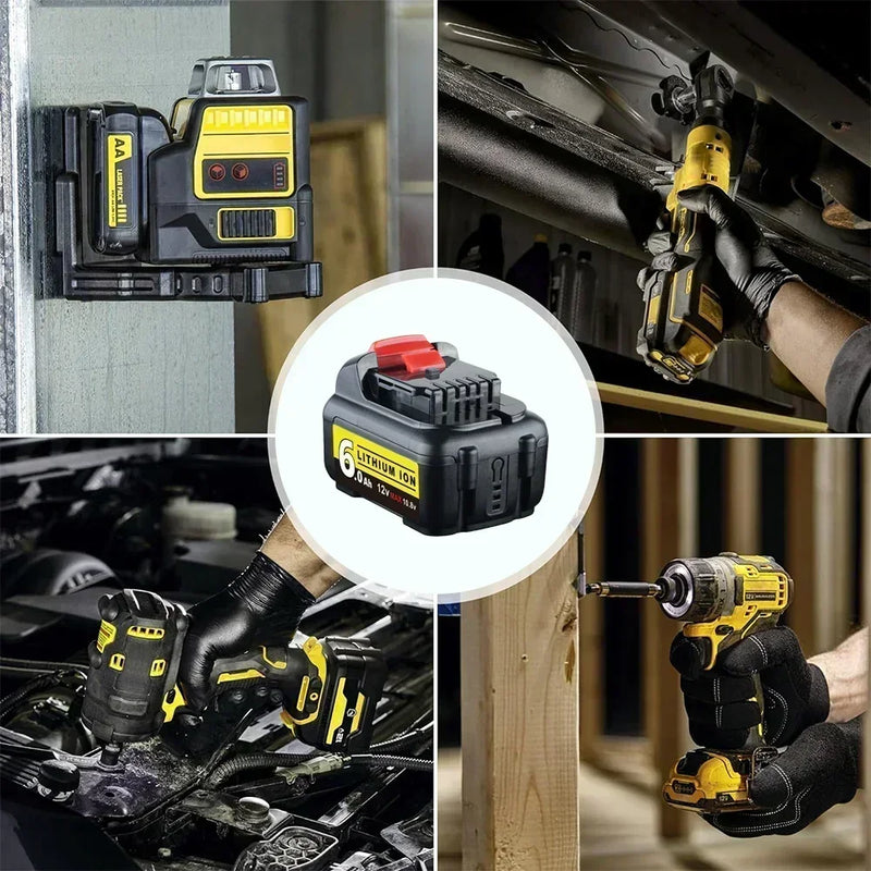For Dewalt 12V Battery Replacement | DCB120 DCB123 DCB127 6.0Ah Li-ion Battery 10 Pack - Triple-Batteries
