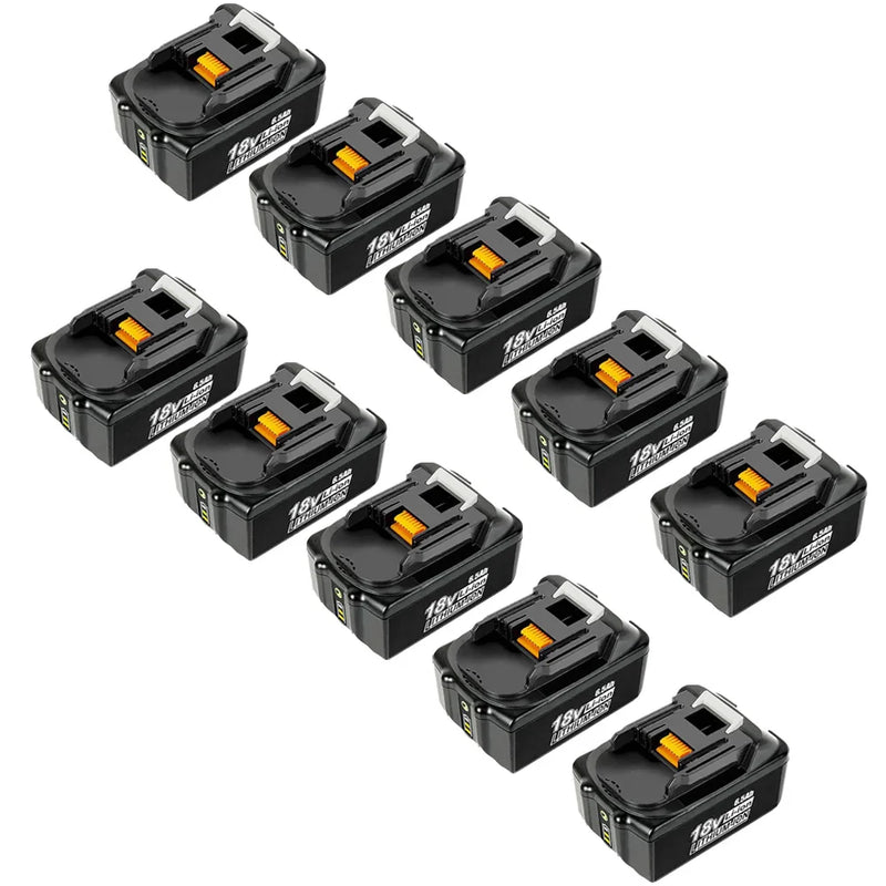 For Makita 18V Battery Replacement | BL1860B 6.5Ah Li-ion Battery With LED Indicator I BL1840 BL1850 BL1830 10 Pack | clearance - Triple-Batteries