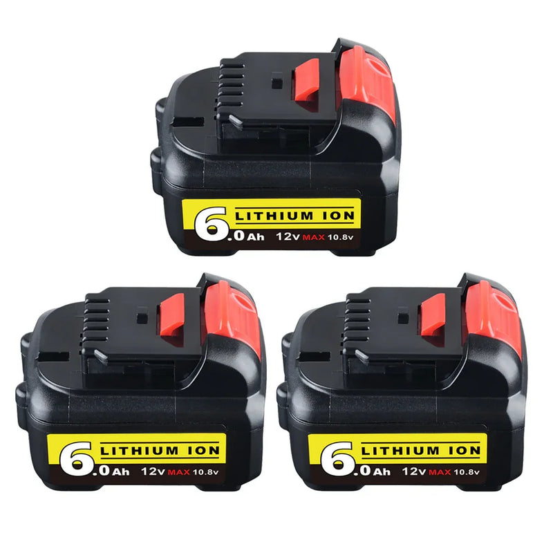 For Dewalt 12V Battery Replacement | DCB120 DCB123 DCB127 6.0Ah Li-ion Battery 3 Pack - Triple-Batteries