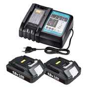 For Makita 18V 3.0Ah Battery Replacement BL1830 BL1840 2 Pack With 14.4V-18V Rapid Battery Charger for Makita DC18RF/RC - Triple-Batteries
